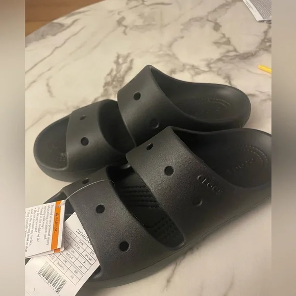 CROCS Women's Black Slide Sandals - Picture 4 of 6